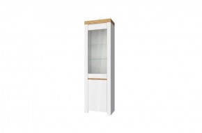 Шкаф с витриной  1V1D, TAURUS, цвет белый/дуб вотан в Екатеринбурге - ok-mebel.com | фото 1