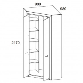 Шкаф угловой 2D, OLIVIA, цвет вудлайн крем/дуб анкона в Екатеринбурге - ok-mebel.com | фото 3