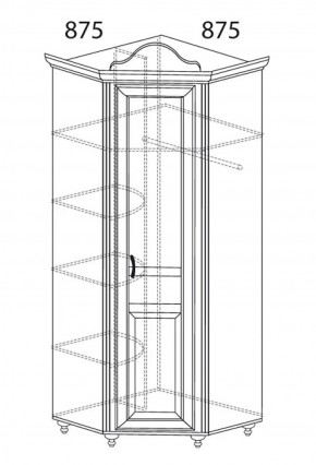 Шкаф угловой №562 "Алиса" (угол 875*875) в Екатеринбурге - ok-mebel.com | фото 2
