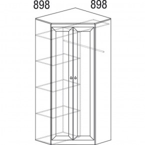 Шкаф угловой №606 Инна (угол 898*898) Денвер темный в Екатеринбурге - ok-mebel.com | фото 3