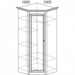 Шкаф угловой №662 "Флоренция" Фасад зеркало (угол 1005*1005) Дуб оксфорд в Екатеринбурге - ok-mebel.com | фото 2