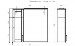 Шкаф-зеркало Charlie 80 левый Домино (DCh2516HZ) в Екатеринбурге - ok-mebel.com | фото 8