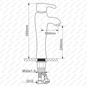 Смеситель д/ум MLN-F-001CBK-M керамический (Черный) в Екатеринбурге - ok-mebel.com | фото 2