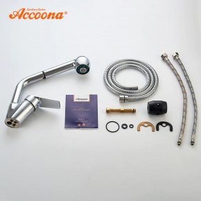 Смеситель для кухни Accoona A5410 с вытягивающейся лейкой в Екатеринбурге - ok-mebel.com | фото 3