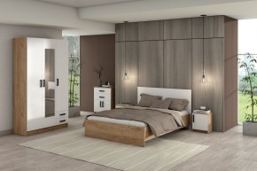 Спальный гарнитур Эконом (модульный) Дуб крафт золотой/Белый текстурный в Екатеринбурге - ok-mebel.com | фото