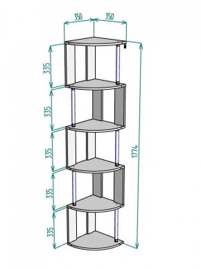 Стеллаж Maria S113-MA (Графит) в Екатеринбурге - ok-mebel.com | фото 3