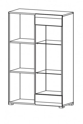 Стеллаж НЕНСИ (Крафт золотой/Белый глянец) в Екатеринбурге - ok-mebel.com | фото 2