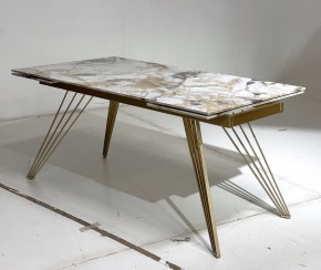 Стол ACERRA NEW 160 GLOSS GRAND JADE SOLID CERAMIC/ каркас цвета шампань, ®DISAUR в Екатеринбурге - ok-mebel.com | фото 4