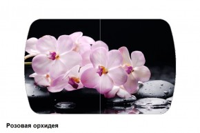 Стол Бостон 900*600 (опоры Брифинг) Стекло/фотопечать Розовая Орхидея в Екатеринбурге - ok-mebel.com | фото