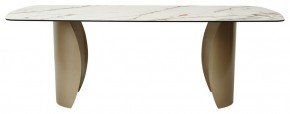 Стол BRONTE 220 KL-188 Контрастный мрамор матовый, итальянская керамика/ Шампань, ®DISAUR в Екатеринбурге - ok-mebel.com | фото 2