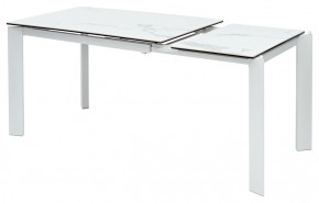 Стол CORNER 120 HIGH GLOSS STATUARIO керамика, стекло/ белый каркас, ®DISAUR в Екатеринбурге - ok-mebel.com | фото 3