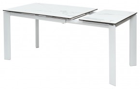 Стол CORNER 120 HIGH GLOSS STATUARIO керамика, стекло/ белый каркас, ®DISAUR в Екатеринбурге - ok-mebel.com | фото 4