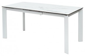 Стол CORNER 120 HIGH GLOSS STATUARIO керамика, стекло/ белый каркас, ®DISAUR в Екатеринбурге - ok-mebel.com | фото 5