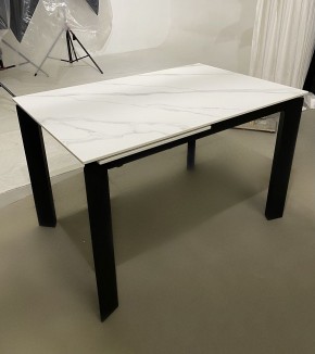 Стол CORNER 120 MATT WHITE MARBLE SOLID CERAMIC / BLACK, ®DISAUR в Екатеринбурге - ok-mebel.com | фото 2
