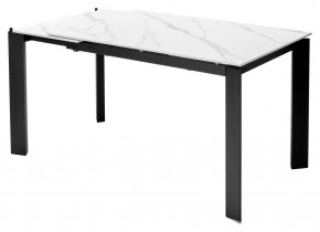 Стол CORNER 120 MATT WHITE MARBLE SOLID CERAMIC / BLACK, ®DISAUR в Екатеринбурге - ok-mebel.com | фото 4