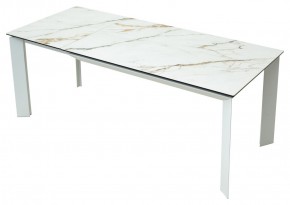 Стол CREMONA 180 KL-188 Контрастный мрамор матовый, итальянская керамика/ белый каркас, ®DISAUR в Екатеринбурге - ok-mebel.com | фото 9