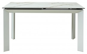Стол CREMONA 180 KL-188 Контрастный мрамор матовый, итальянская керамика/ белый каркас, ®DISAUR в Екатеринбурге - ok-mebel.com | фото 2