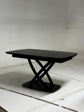 Стол FOGGIA 140 KL-116 Черный мрамор матовый, итальянская керамика/ черный каркас, ®DISAUR в Екатеринбурге - ok-mebel.com | фото 4