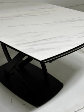 Стол FOGGIA 140 KL-99 Белый мрамор матовый, итальянская керамика/ черный каркас, ®DISAUR в Екатеринбурге - ok-mebel.com | фото 2