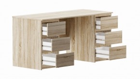 Стол КАСТОР письменный двухтумбовый с шестью ящиками, цвет Дуб Сонома в Екатеринбурге - ok-mebel.com | фото 2