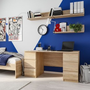 Стол КАСТОР письменный двухтумбовый с шестью ящиками, цвет Дуб Сонома в Екатеринбурге - ok-mebel.com | фото 3