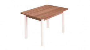 Стол ЛДСП (опоры белые) ясень шимо темный в Екатеринбурге - ok-mebel.com | фото