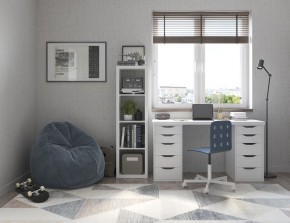 Стол письменный Ингар белый, 140x75, с двумя тумбами в Екатеринбурге - ok-mebel.com | фото 2