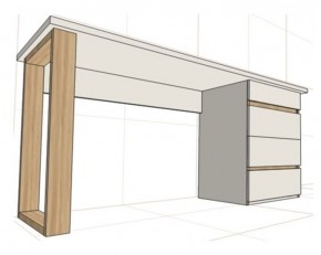 Стол письменный с тумбой 4 ящика (1650) в Екатеринбурге - ok-mebel.com | фото 2