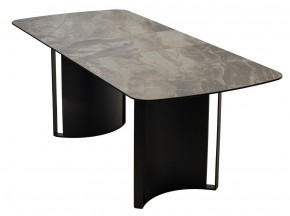 Стол RASMUS 160 KL-80 Серый мрамор, итальянская керамика / черный каркас, ®DISAUR в Екатеринбурге - ok-mebel.com | фото 3