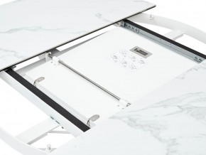 Стол TRENTO 120 HIGH GLOSS STATUARIO Белый мрамор глянцевый, керамика/ белый каркас, ®DISAUR в Екатеринбурге - ok-mebel.com | фото 3