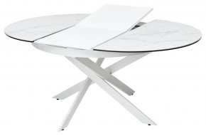 Стол TRENTO 120 HIGH GLOSS STATUARIO Белый мрамор глянцевый, керамика/ белый каркас, ®DISAUR в Екатеринбурге - ok-mebel.com | фото 5