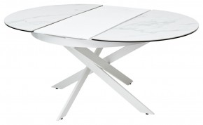 Стол TRENTO 120 HIGH GLOSS STATUARIO Белый мрамор глянцевый, керамика/ белый каркас, ®DISAUR в Екатеринбурге - ok-mebel.com | фото 6