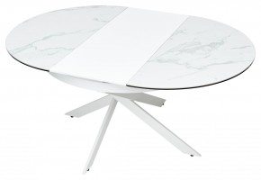 Стол TRENTO 120 HIGH GLOSS STATUARIO Белый мрамор глянцевый, керамика/ белый каркас, ®DISAUR в Екатеринбурге - ok-mebel.com | фото 8