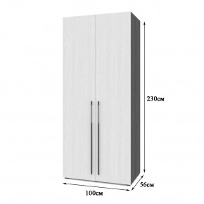 СТОУН С23 Шкаф 2-х створчатый с ящиками (дуб золотой/графит) в Екатеринбурге - ok-mebel.com | фото 2