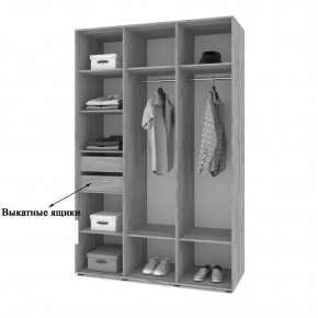 СТОУН С31 Шкаф 3-х створчатый с ящиками (анкор темный/анкор светлый) в Екатеринбурге - ok-mebel.com | фото 4