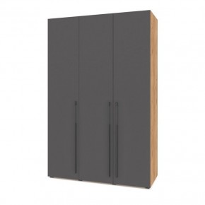 СТОУН С32 Шкаф 3-х створчатый с ящиками (золотой дуб/графит) в Екатеринбурге - ok-mebel.com | фото