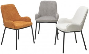 Стул BRIO CATO-01 Белый, фактурная ткань / черный каркас, ®DISAUR в Екатеринбурге - ok-mebel.com | фото 4