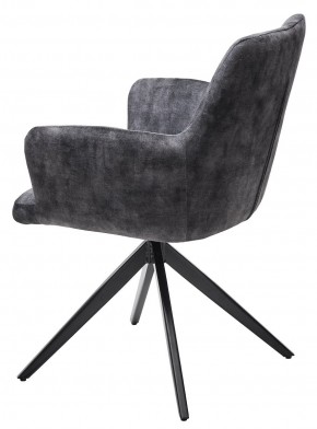 Стул DANTE 360 град.поворот UF912-06В античный серый, велюр без "пальчиковый"/черный, ®DISAUR в Екатеринбурге - ok-mebel.com | фото 2