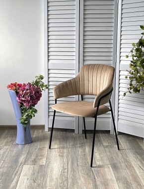 Стул ЛОТОС, цвет H-65 Капучино, велюр / черный каркас М-City в Екатеринбурге - ok-mebel.com | фото 3