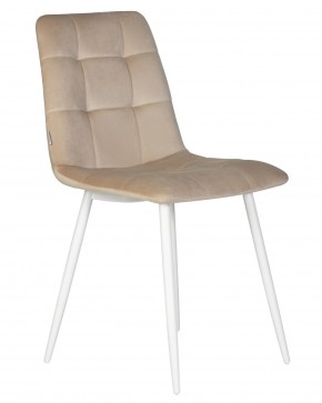 Стул обеденный DOBRIN CHILLY, Бежевый Holland 07, основание белое в Екатеринбурге - ok-mebel.com | фото 4