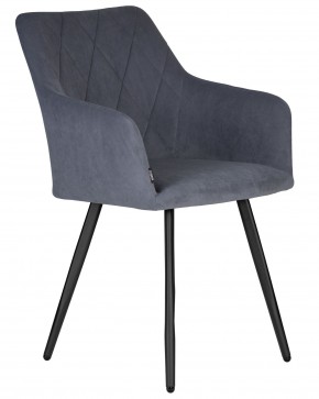 Стул обеденный DOBRIN ROBY, ЭМАЛЬ ЧЕРНЫЙ МУАР велюр Catania Steel в Екатеринбурге - ok-mebel.com | фото 2