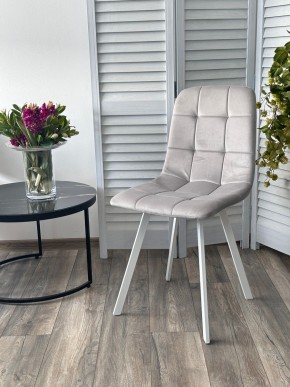 Стул РИЧИ, цвет H-09 Светло-серый, велюр / белый каркас М-City в Екатеринбурге - ok-mebel.com | фото 2