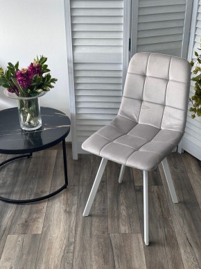 Стул РИЧИ, цвет H-09 Светло-серый, велюр / белый каркас М-City в Екатеринбурге - ok-mebel.com | фото 3