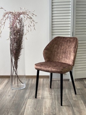 Стул VENA, цвет FIESTA Шоколадный, велюр "антипальчиковый"/ черный каркас М-City в Екатеринбурге - ok-mebel.com | фото 3