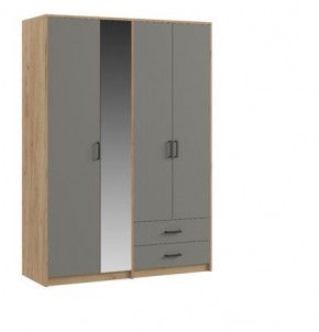 СВЕТЛАНА LOFT Шкаф 4 двери с зеркалом (дуб золотой/серый) в Екатеринбурге - ok-mebel.com | фото 1