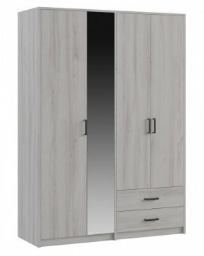 СВЕТЛАНА LOFT Шкаф 4 двери с зеркалом (сосна белая loft) в Екатеринбурге - ok-mebel.com | фото 1