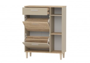 Тумба для обуви 2-24.21дкз/кап (Дуб Крафт Золотой/Капучино) в Екатеринбурге - ok-mebel.com | фото 4