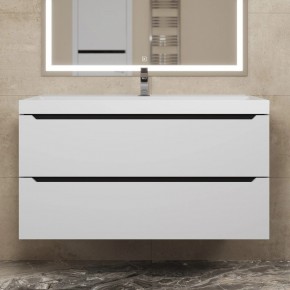 Тумба под раковину Uperwood Tanos 100 см, подвесная, белая/графит в Екатеринбурге - ok-mebel.com | фото 8