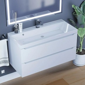 Тумба под раковину Uperwood Tanos 100 см, подвесная, белая матовая в Екатеринбурге - ok-mebel.com | фото 10