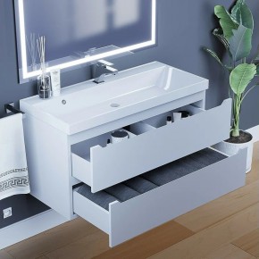 Тумба под раковину Uperwood Tanos 100 см, подвесная, белая матовая в Екатеринбурге - ok-mebel.com | фото 9